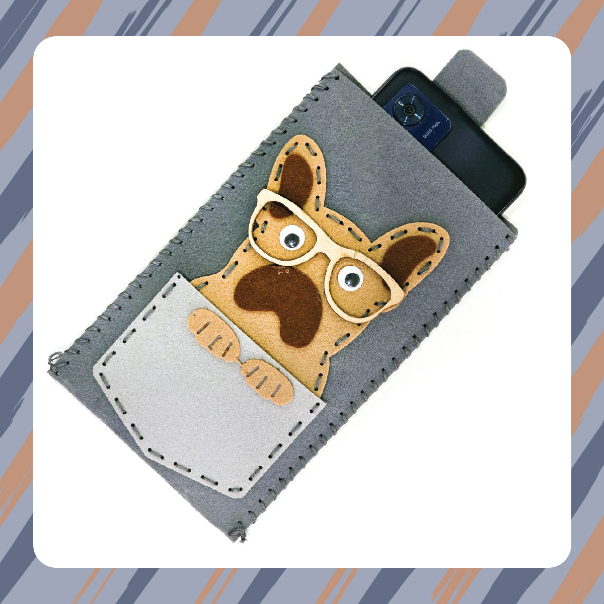 iCraft Felt Dog Pouch Craft Kit for Kids - Stitch & Create iCraft